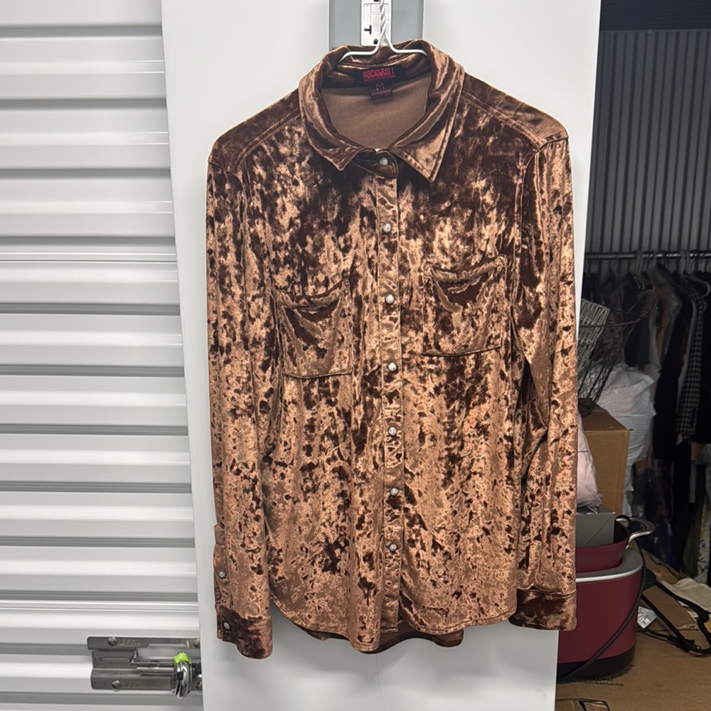 Crushed Velvet Brown Jacket